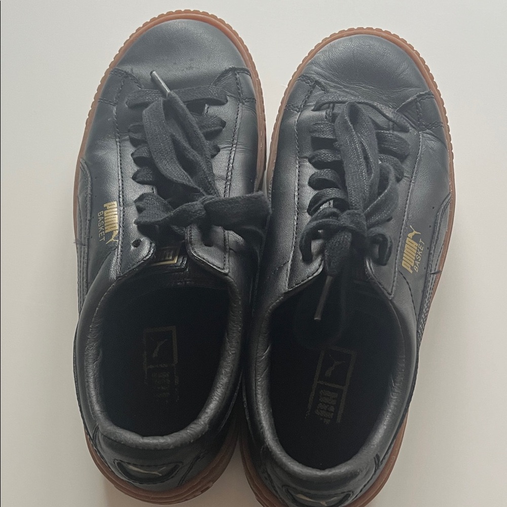 Puma Black Leather Sneakers women's